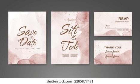 Wedding invitation with abstract watercolor background