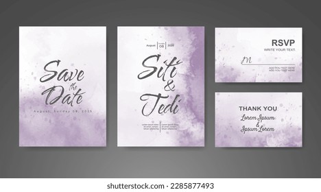 Wedding invitation with abstract watercolor background