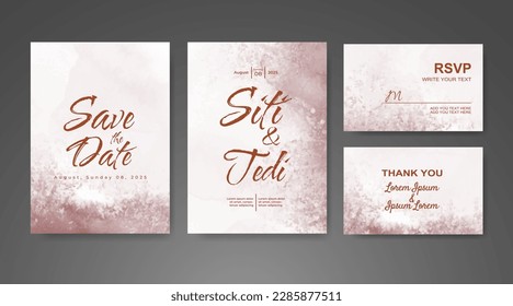 Wedding invitation with abstract watercolor background