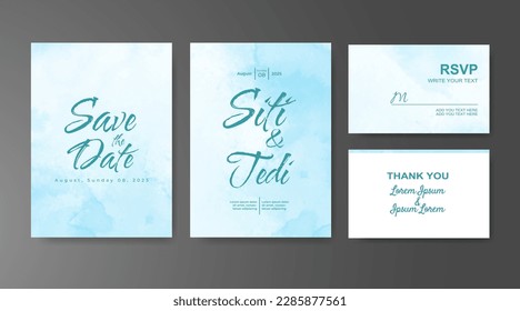 Wedding invitation with abstract watercolor background