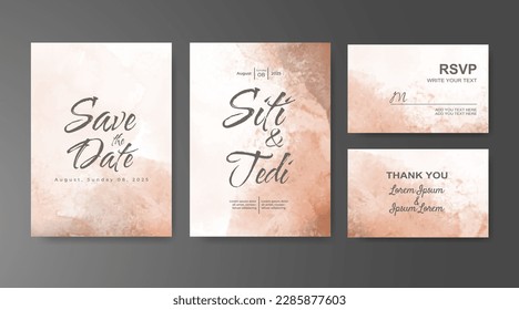 Wedding invitation with abstract watercolor background