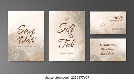 Wedding invitation with abstract watercolor background
