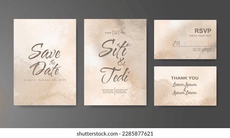 Wedding invitation with abstract watercolor background