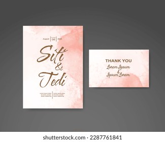 Wedding invitation with abstract watercolor background