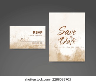 Wedding invitation with abstract watercolor background