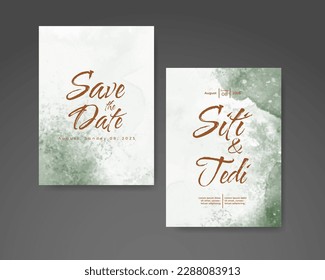 Wedding invitation with abstract watercolor background