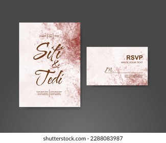 Wedding invitation with abstract watercolor background