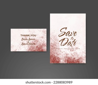 Wedding invitation with abstract watercolor background