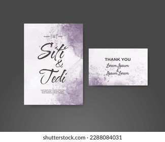 Wedding invitation with abstract watercolor background