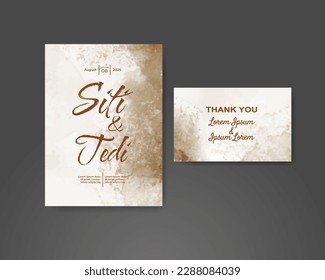 Wedding invitation with abstract watercolor background