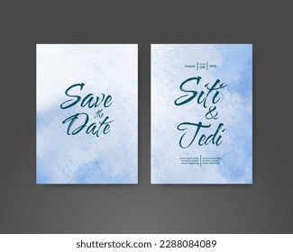 Wedding invitation with abstract watercolor background