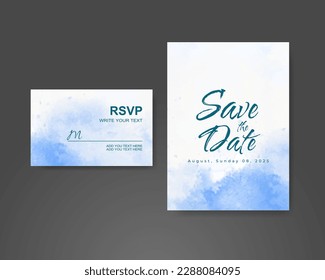 Wedding invitation with abstract watercolor background