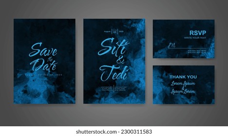 Wedding invitation with abstract watercolor background