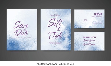 Wedding invitation with abstract watercolor background