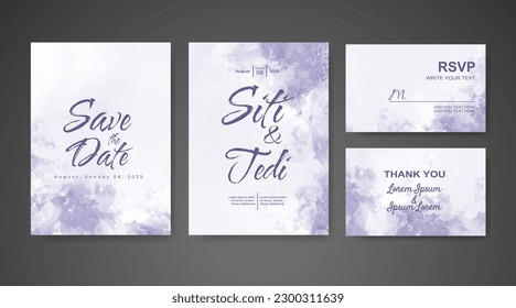 Wedding invitation with abstract watercolor background