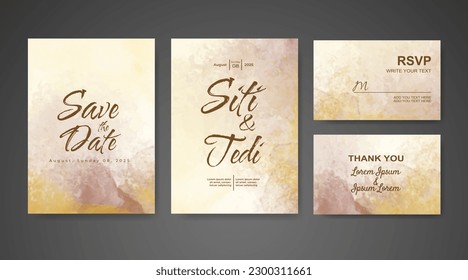 Wedding invitation with abstract watercolor background