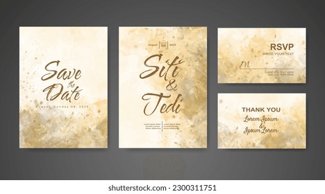 Wedding invitation with abstract watercolor background