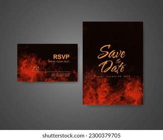 Wedding invitation with abstract watercolor background