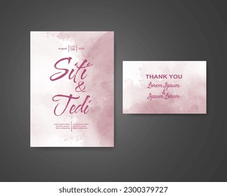 Wedding invitation with abstract watercolor background