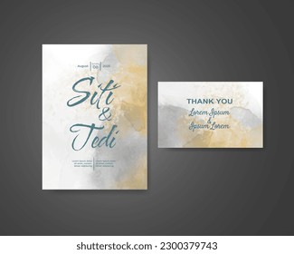 Wedding invitation with abstract watercolor background
