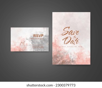 Wedding invitation with abstract watercolor background