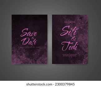 Wedding invitation with abstract watercolor background