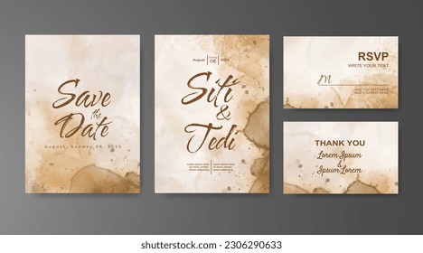 Wedding invitation with abstract watercolor background