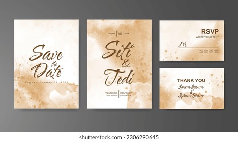 Wedding invitation with abstract watercolor background