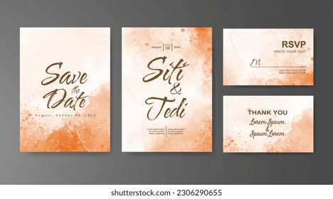 Wedding invitation with abstract watercolor background