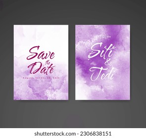 Wedding invitation with abstract watercolor background