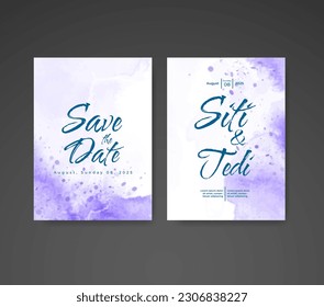 Wedding invitation with abstract watercolor background