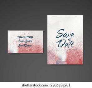 Wedding invitation with abstract watercolor background