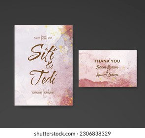 Wedding invitation with abstract watercolor background