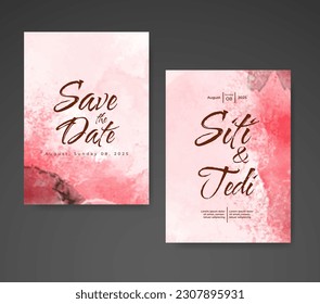 Wedding invitation with abstract watercolor background