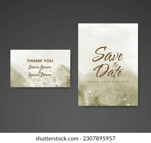 Wedding invitation with abstract watercolor background