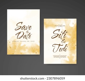 Wedding invitation with abstract watercolor background