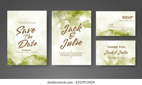Wedding invitation with abstract watercolor background