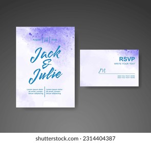 Wedding invitation with abstract watercolor background