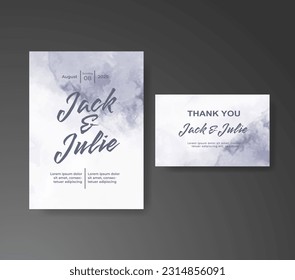 Wedding invitation with abstract watercolor background