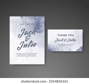 Wedding invitation with abstract watercolor background