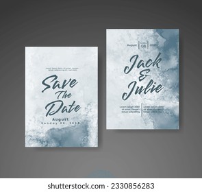 Wedding invitation with abstract watercolor background