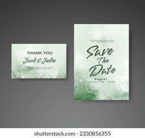 Wedding invitation with abstract watercolor background