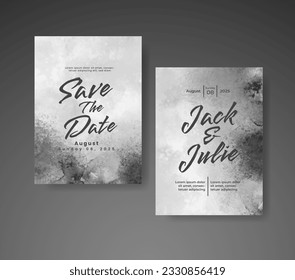 Wedding invitation with abstract watercolor background