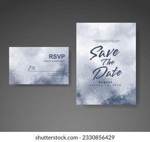 Wedding invitation with abstract watercolor background