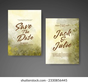 Wedding invitation with abstract watercolor background