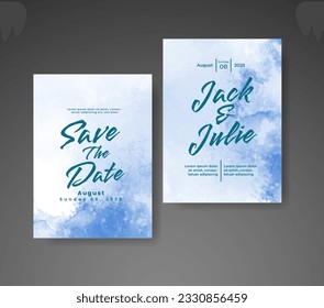Wedding invitation with abstract watercolor background