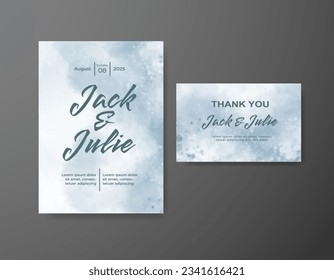 Wedding invitation with abstract watercolor background