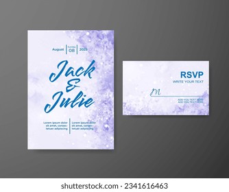 Wedding invitation with abstract watercolor background