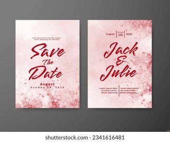 Wedding invitation with abstract watercolor background