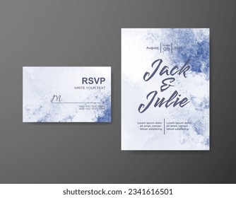 Wedding invitation with abstract watercolor background